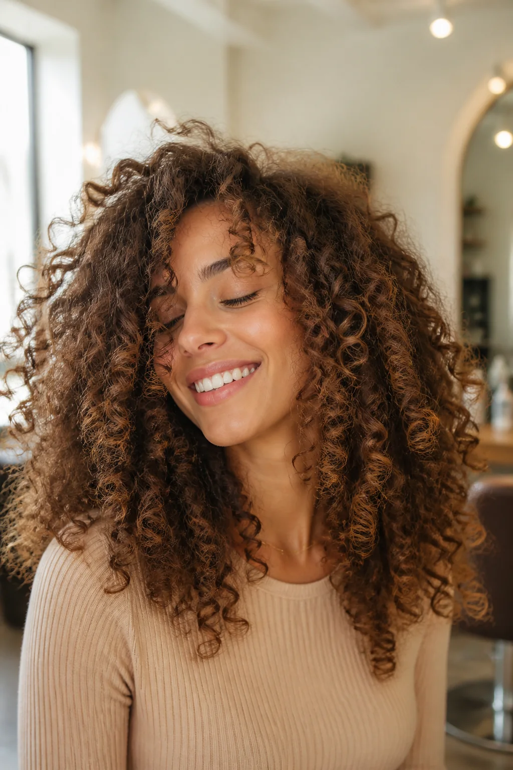 Defined, springy natural curls